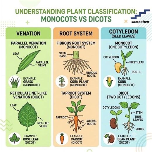 Plant Anatomy | Monocot vs Dicot | Venation | Cotyledon | Root system | Science
