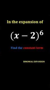 (a+b)^6 Binomial Expansion| Find the Constant Term #alevemathsexam