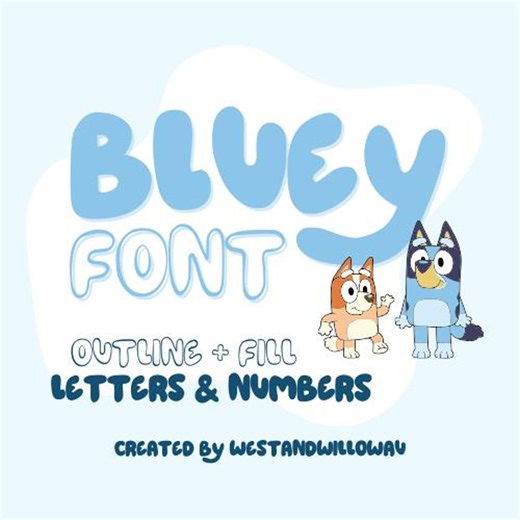 Bluey Inspired Kids Cute Font, Handwritten Bubble Font, Outline Font, Cricut Fonts, Modern Calligraphy, Fonts for Cricut, Bouncy Script Font - Etsy