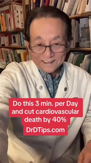 Dr. Terry Shintani | 3 minutes per day to lower your risk of cardiovascular death. www.DrDtips.com. ##drshintani ##shintani ##cardiovasculardisease... | Instagram