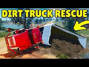 I Rescued an Overturned Semi with a Dirt Trailer in APM | Roblox American Plains Mudding
