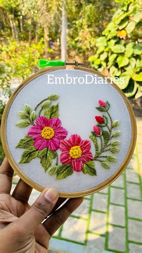 Simple hand embroidery design for beginners #handbroidery
