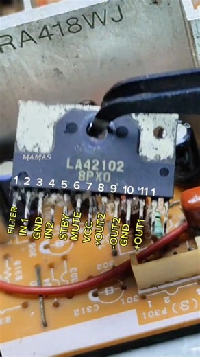 1.3K reactions · 91 shares | Ecuación de datos e identificación de pines del amplificador de audio LA42102 #trik #tips #solution #audio #amplifier #tv #tube | Mamas Yanto | Facebook