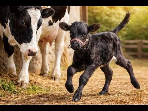 Cute Baby Calf Playing With Mom 🐄 | Heartwarming Farm Life