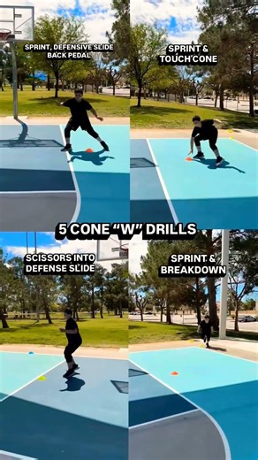 4 great cone drills to add to your routine "W" drill (5 cones)