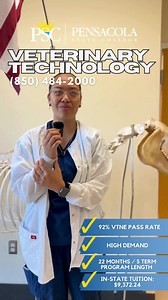 "🎉 Great news from Pensacola State College's Veterinary Technology Program! We're thrilled to announce a remarkable 92% pass rate on the Veterinary Technician National Exam (VTNE). Our dedicated students and faculty are setting new standards in veterinary care. Congratulations to all our future vet techs! 🐾 #PensacolaStateProud #VetTechSuccess" | Pensacola State College