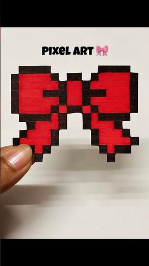 How to draw a simple pixel bow 🎀 Super easy tutorial! #shorts #satisfying
