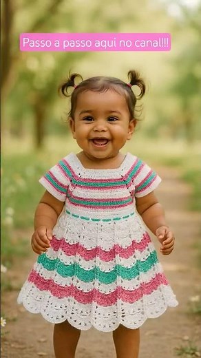 Vestido infantil 1 a 2 anos fácil e lindo!!!! 👗💕
