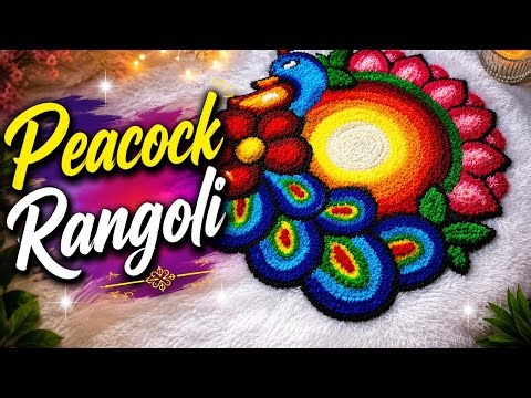 Easy Handmade Rangoli Mat Tutorial | Peacock Design#youtube #rangoli ##woolenrangoli 