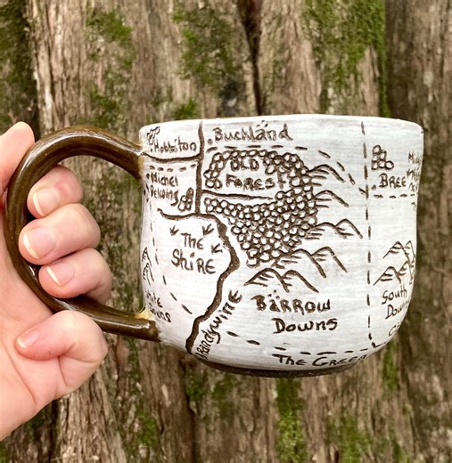 18oz Stoneware Middle Earth Map Mug - Etsy