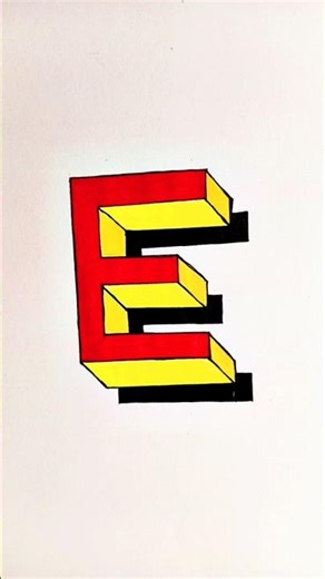 How to Draw 3D Letter E | Easy 3D Optical Illusion Drawing Tutorial