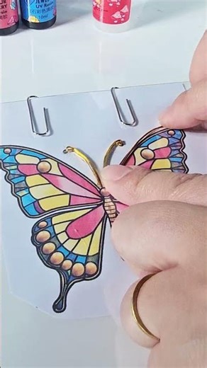 How to Make a Wire Wrapped Resin Butterfly - Easy Enamel Art Tutorial with Color UV Resin #diy