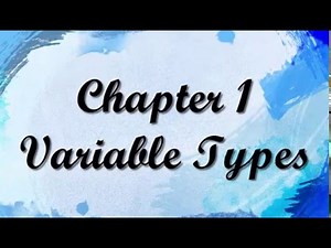 Chapter 1 - Variable Types