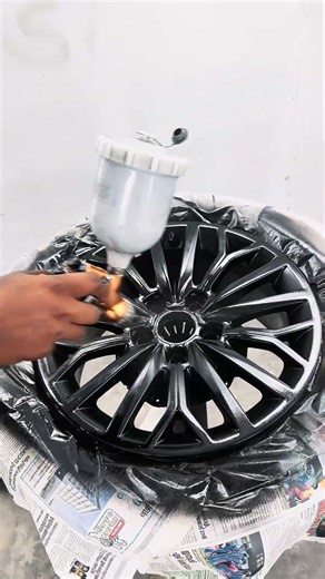 Alloy wheel painting ||Audi || calliper painting|| flashy red|| chrome delete || glossy black.