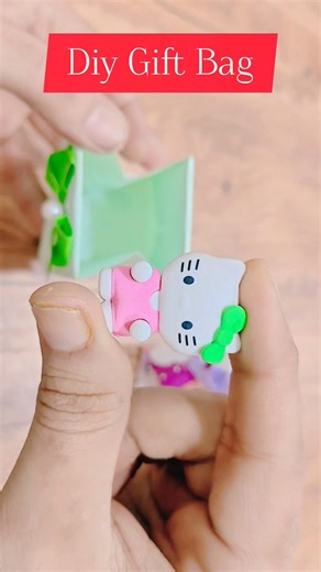 DIY Paper Gift Bag 🎁 | No Glue No Scissors | Easy Paper Bag Craft #shorts #diy #papercraft #viral