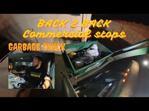 🚛 Back to Back Commercial Stops | Front End Loader Garbage Truck