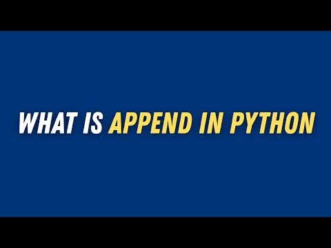 What is append in python