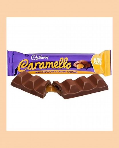 CADBURY CARAMELLO Milk Chocolate & Creamy Caramel Standard Bar 1.6 oz 18 ct.