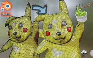 iBlender中文版插件Instant Meshes Remesh教程在 Blender 中使用即时网格和转移权重和形状键进行快速重新拓扑 | Vin的图形B