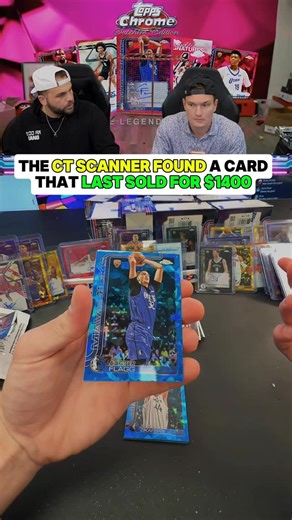 Backyard Breaks on Instagram: "THE CT SCANNER WORKING IT’S MAGIC AGAIN 🎩🪄 That base card sold for $1475 roughly 4 hours ago 😳 Pulled on the backyard buzz @whatnotsports account 🤝🔥 #NBA #Basketball #Sportscards"