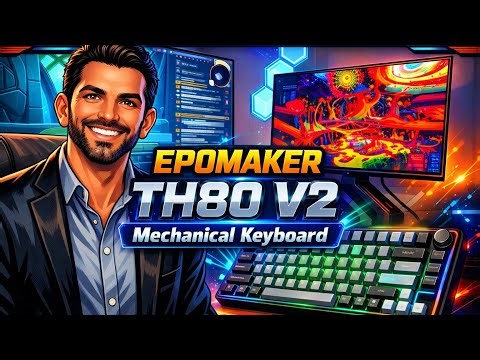 EPOMAKER TH80 V2 Mechanical Keyboard - RGB LEDs, 75% Layout with Programmable Knob