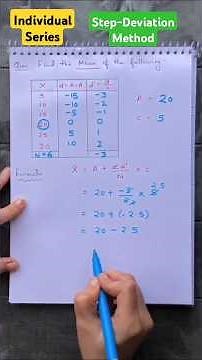 How to Calculate Mean | Individual Series | Step Deviation Method #statistics #economics #numericals
