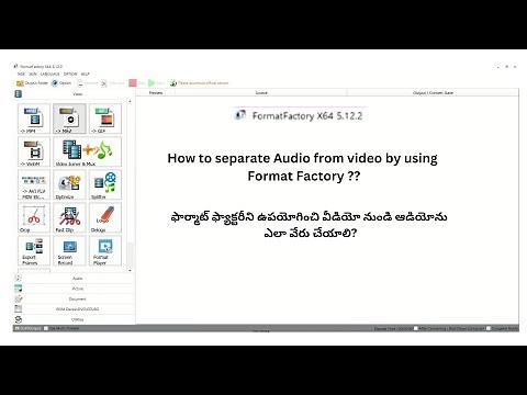 How to separate Audio from video using Format Factory