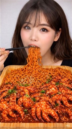 asmer eating🥵, spicy noodles#mukbang #food #asmr