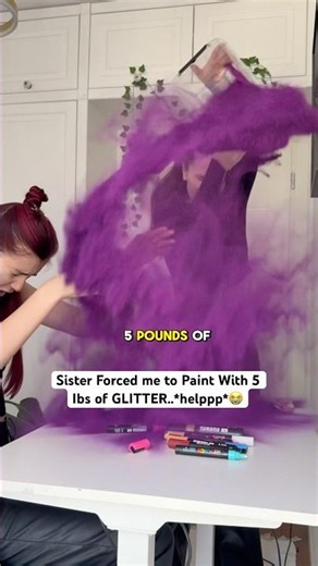 Sister Forced me to Paint With 5 Ibs of GLITTER..*helppp*😭