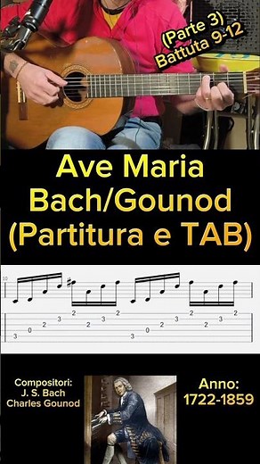 Ave Maria (Bach/Gounod) "Tutorial chitarra" (TAB parte 3) #guitartabs #tutorialchitarra