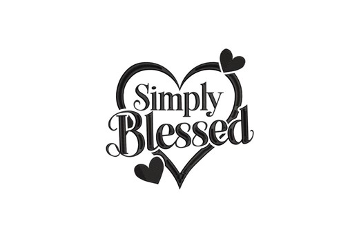 Simply Blessed Machine Embroidery Design, Christian Heart Pattern, Instant Download - Etsy