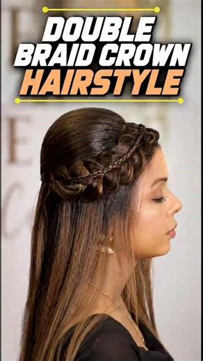 Double Braid Crown Hairstyle #shorst