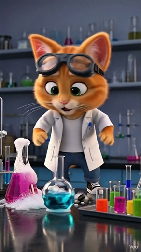 Tommy the Cat Scientist – Epic Color Explosion in Lab!