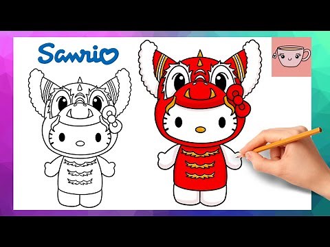 How To Draw Hello Kitty Dragon - Lunar New Year 2024 | Sanrio | Cute Easy Drawing Tutorial
