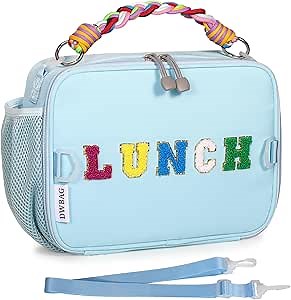 Lunch Bag Kids,Insulated Lunch Bag for Boys with Shoulder Strap,Easy Holds Lunch Box,Snacks and Water Bottle Together,Keep Foods Fresh in School or Picnic (Blue)
