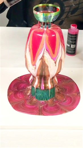 55K views · 1.4K reactions | Acrylic pour on a vase with a Leaky Cup! #mixedmediagirl | Mixed Media Girl | Facebook