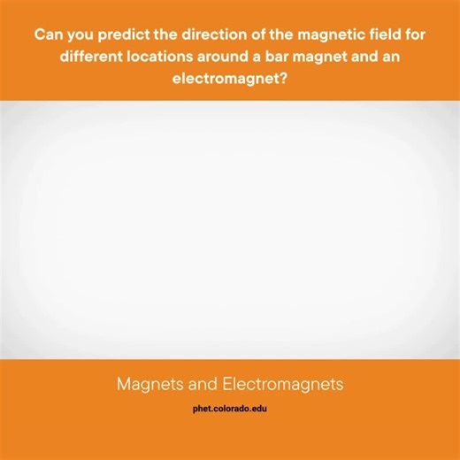 PhET Interactive Simulations on Instagram: "Want to teach magnetic fields in a fun, interactive way? Check out our "Magnets and Electromagnets" sim! Students can experiment with bar #magnets, build #electromagnets with a battery, and explore #oscillatingFields with an AC source. #iTeachPhysics https://phet.colorado.edu/en/simulations/magnets-and-electromagnets"