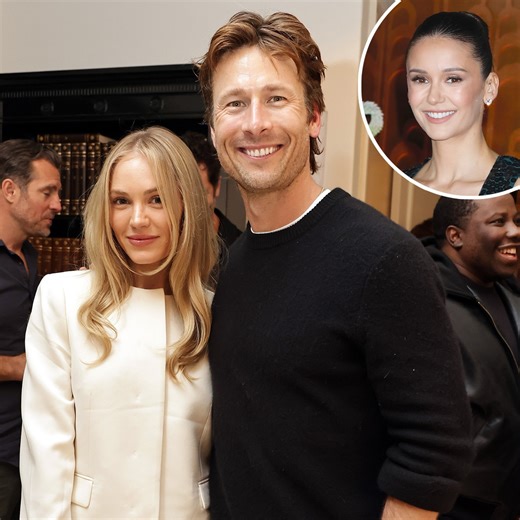 Glen Powell and Rumored Girlfriend Michelle Randolph Reunite With His Ex Nina Dobrev in New Photo