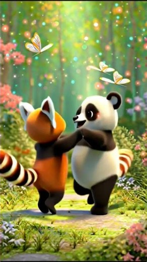 ✨ Dancing Panda Twins 😍 | Funny Cute Dance for Kids#shorts #viral #trending