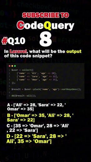 Q10: Can You Guess the Output of This Laravel Code Snippet? V2 | CodeQuery