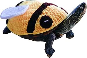 Sweater for Turtle - Handmade Winter Warm Knitted Turtle Sweater with Adjustable Strap Small Animal Sweater Tortoise Apparel for Christmas Halloween Party Cosplay Costume Photo Shoot (15 Inch,Bee)
