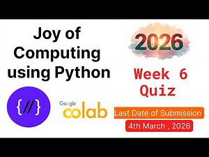 NPTEL Joy of Computing Using Python – Week 6 Quiz Answers 2026 (Proof Included)