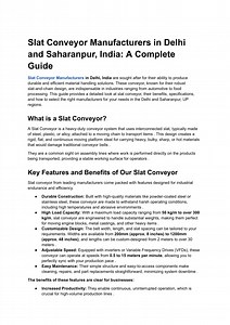 slat conveyor manufacturers - SlideServe