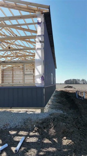 Pole Barn Metal Siding and Roof Installed