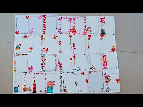 30 Easy Cute Heart ❤️ Shape New Boarder Design For Project Work Front Page Boarder Design #viral