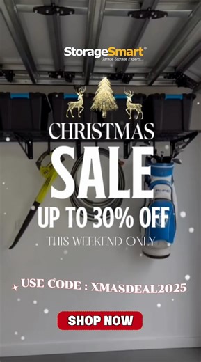 This Christmas, Give the Gift of Space 🎁 Say goodbye to garage chaos with Fleximounts® – the world's #1 garage storage brand! UP TO 30% OFF Plus Extra 10% OFF FREE EXPRESS SHIPPING Use code: XMASDEAL2025 Transform your cluttered garage into an organised haven for tools, sports gear, and more. Stock is limited and selling fast! 🛒 Order now: storagesmart.com.au/XMASDEAL2025 | StorageSmart - Home Storage Solutions
