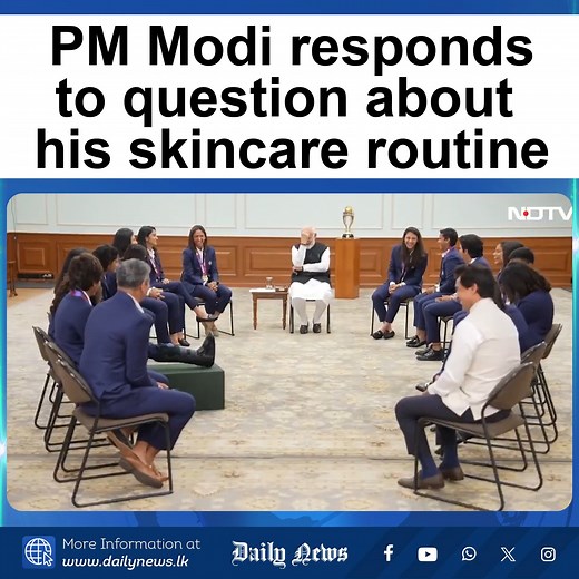 PM Modi reveals the secret behind his glow; Indian cricketer Harleen Deol asked Prime Minister Narendra Modi about his skincare routine when she and the members of the World Cup-winning contingent met him at his residence. | Daily News
