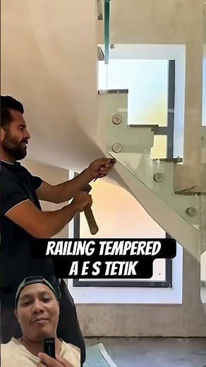 Installing an aesthetic tempered glass railing #shorts #diy #craft #carpentry #construction