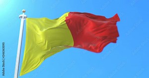 Flag of the italian capital city of Naples in the Campania region, Italy. Loop