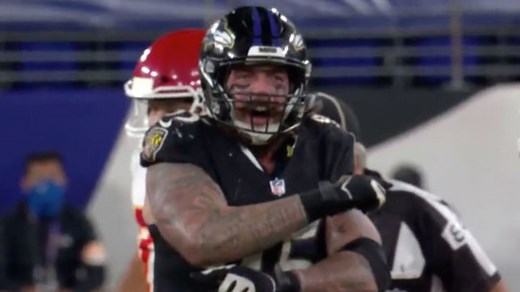 Calais Campbell, Ravens STONEWALL Chiefs to force turnover on downs